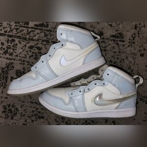 Frozen Air Jordan 1 Mid SE Glitter Swoosh Youth Size 3